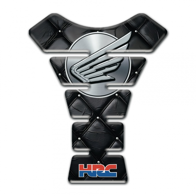 Honda HRC Style Motorbike Tank Pad Black Leather Effect 