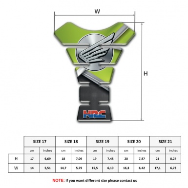 Honda HRC Tank Guard Pads Light Green base Motif