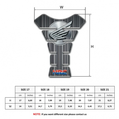 Honda Tank Pad Protector Grey with White Lines base HRC Style 