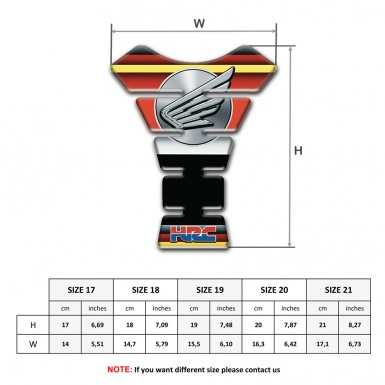 Honda Tank Fuse Multicolored Background and Wings logo Style 