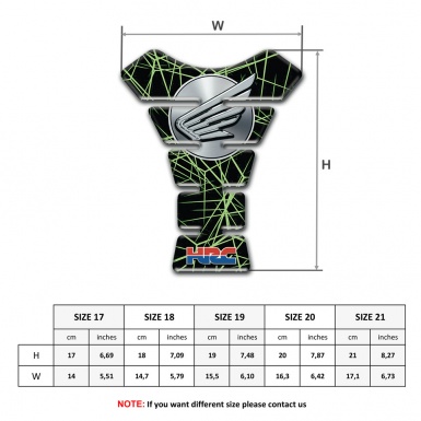 Honda Tank Pad Motorbike Green Spider Web Design HRC Style 