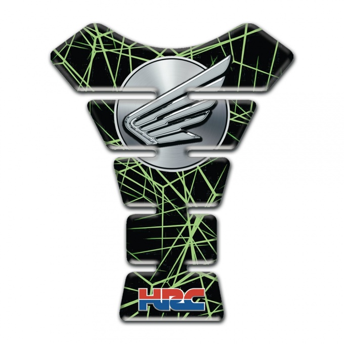 Honda Tank Pad Motorbike Green Spider Web Design HRC Style 