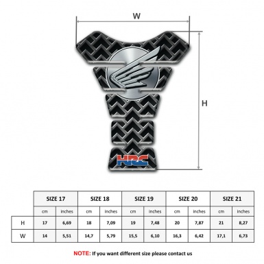 Honda Tank Pad Protector Grey Grid base Fly Logo Effect 