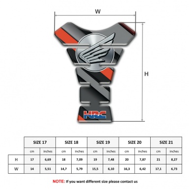 Honda Tank Fuse Grey Orange Diagonal Lines Wings Logo 