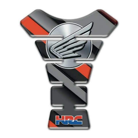 Honda Tank Fuse Grey Orange Diagonal Lines Wings Logo 