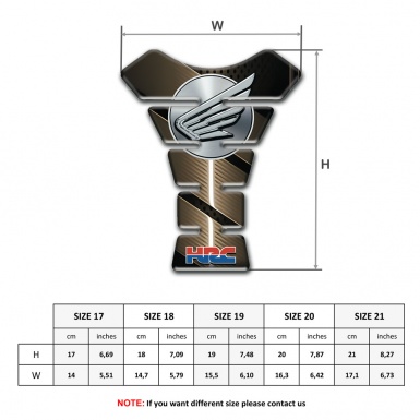 Honda Tank Pad Motorbike HRC Style Bronze Design 