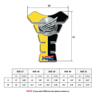 Honda Tank Pad Motorbike Yellow Black halves Base Design HRC Style 