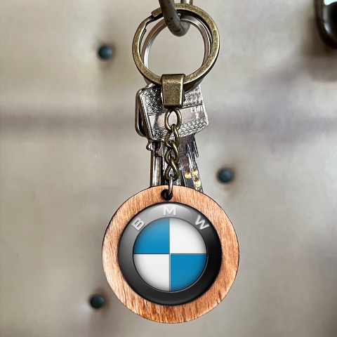 BMW Keychain Handmade Wood Navy Devil