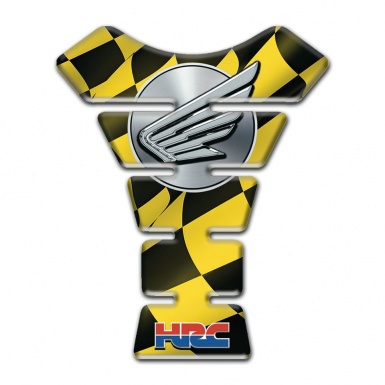 Honda Tank Fuse Fly Logo Style Yellow Black Figures Design 
