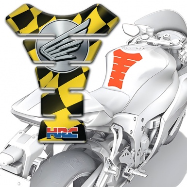 Honda Tank Fuse Fly Logo Style Yellow Black Figures Design 