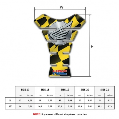Honda Tank Fuse Fly Logo Style Yellow Black Figures Design 