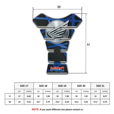 Honda Tank Pad Motorbike Black with Blue Lines Decoration 