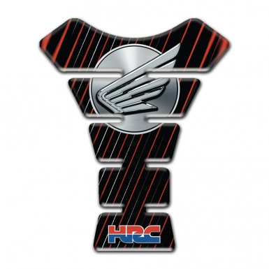 Honda Tank Protector HRC Style Black Base with Red White Stripes 
