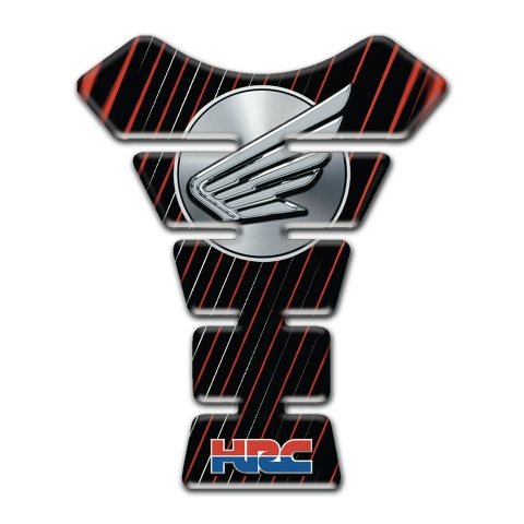 Honda Tank Protector HRC Style Black Base with Red White Stripes 