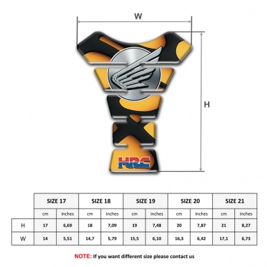 Honda Tank Protector Yellow Black Print HRC Style