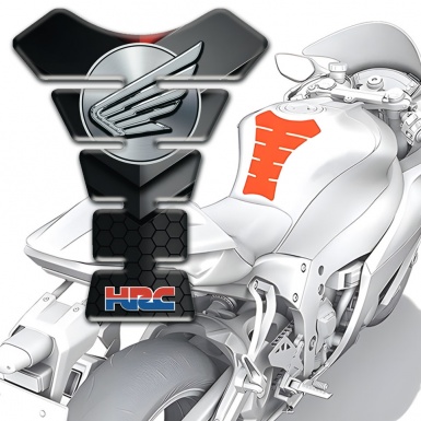 Honda Tank Pad Motorbike Black Grey Base HRC Type 