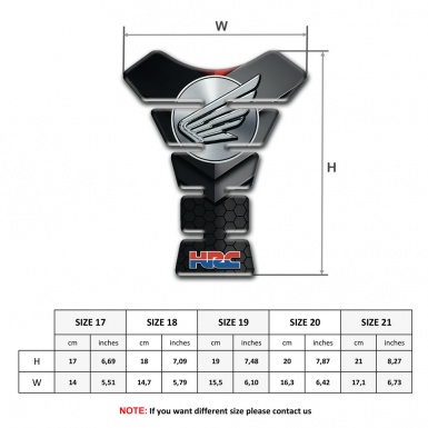 Honda Tank Pad Motorbike Black Grey Base HRC Type 