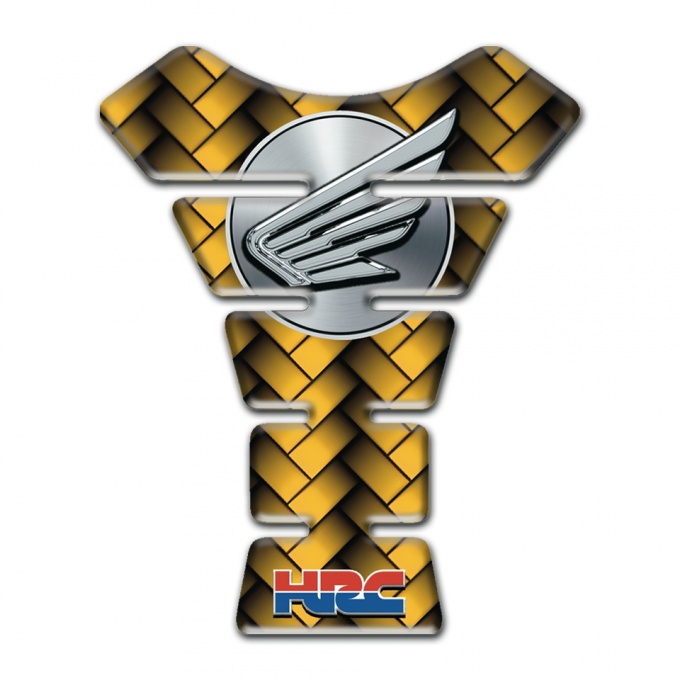 Honda Tank Guard Pads Yellow Braid Effect 