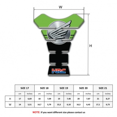 Honda Tank Guard Pads Green Black print Grey Logo 