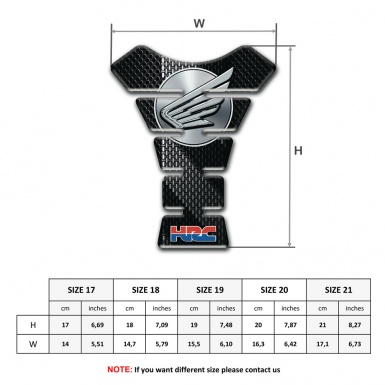 Honda Tank Pad Motorbike Black Grey base HRC Edition 