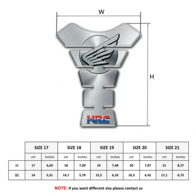 Honda Tank Pad Protector Silver Base Design 