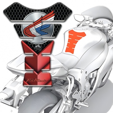 Honda Tank Protector Red v Shape Details 