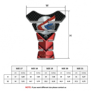 Honda Tank Protector Red v Shape Details 