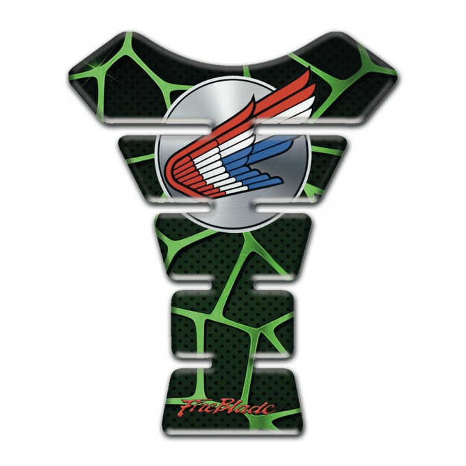 Honda Tank Protector Black with Green Decoration 