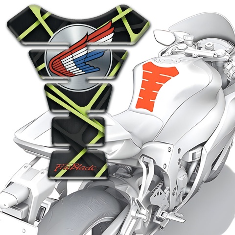 Honda Tank Protector Crossed Green Lines Design 