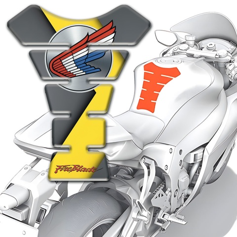 Honda Tank Fuse Yellow Grey Base Fire Blade Style 