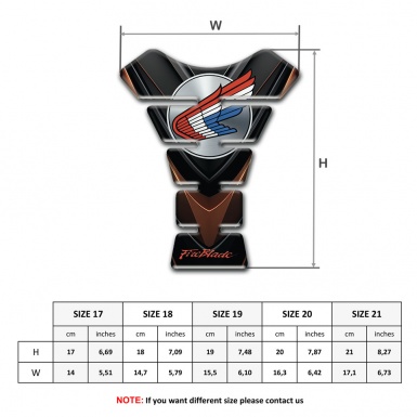 Honda Tank Protector Black Brown base Fire Blade Style 