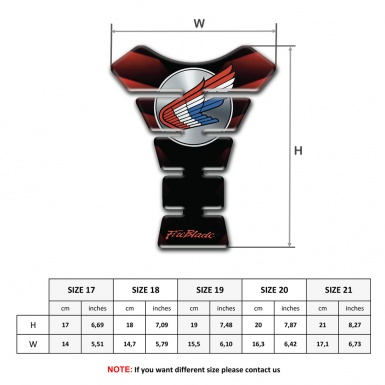 Honda Tank Protector Center Silicone Sticker Fire Blade Model 