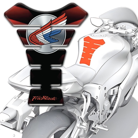 Honda Tank Protector Center Silicone Sticker Fire Blade Model 
