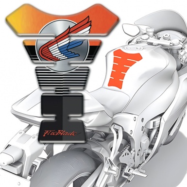 Honda Tank Fuse Orange Black Background Fire Blade Style 