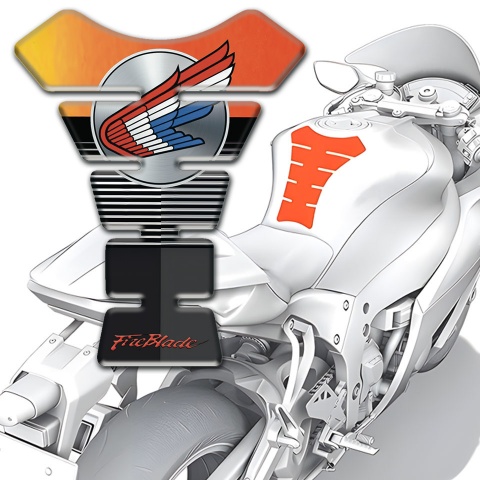 Honda Tank Fuse Orange Black Background Fire Blade Style 