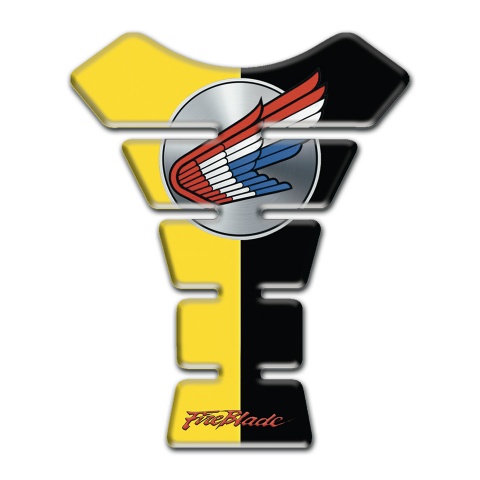 Honda Tank Pad Motorbike Yellow Black halves Base Fire Blade style 