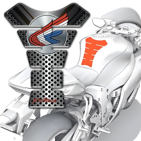 Honda Tank Guard Pads Perforated Metal Base Fire Blade Style 