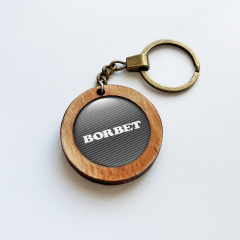 Borbet Wooden Handmade Key Chain Carbon
