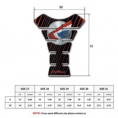 Honda Tank Protector Black Base with Red White Stripes 