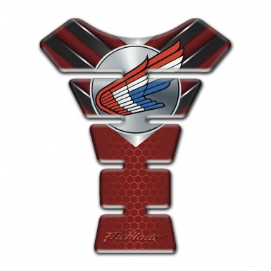 Honda Tank Pad Protector Red Base On Hexagons design 