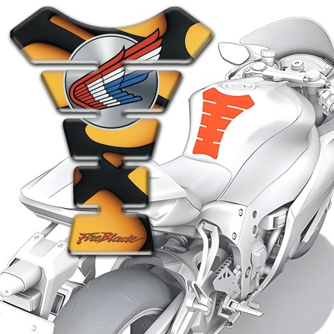Honda Tank Protector Yelloy Black Paints Design 
