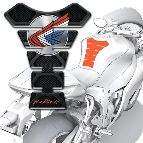 Honda Tank Fuse Dark Background Style Round Logo with Wings