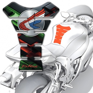 Honda Tank Guard Pads Multicolored Type Fire Blade Style 