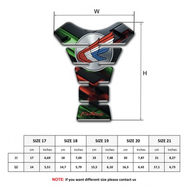 Honda Tank Guard Pads Multicolored Type Fire Blade Style 