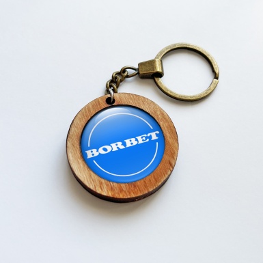 Borbet Key Chain Handmade from Wood Blue