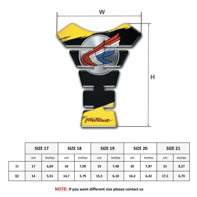 Honda Tank Guard Pads Yellow Black decoration Base Fire Blade Model 