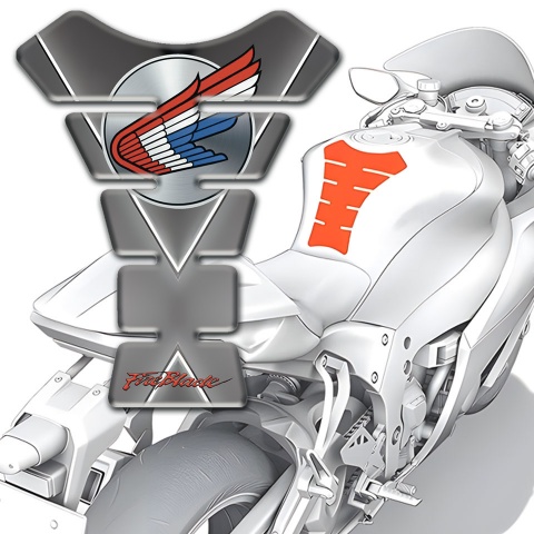 Honda Tank Pad Protector Grey Background with White V Shape Lines 