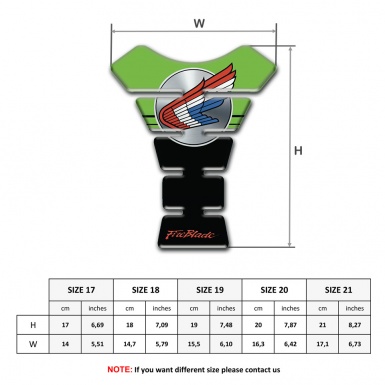 Honda Tank Pad Protector Green Black Print Fire Blade Type 