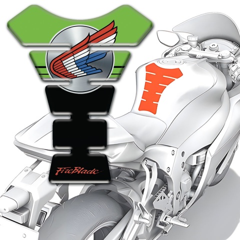 Honda Tank Pad Protector Green Black Print Fire Blade Type 