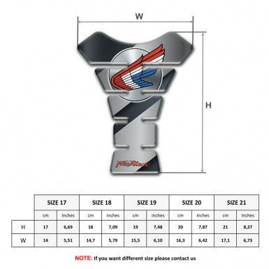 Honda Tank Pad Motorbike Grey Black Strokes Effect 